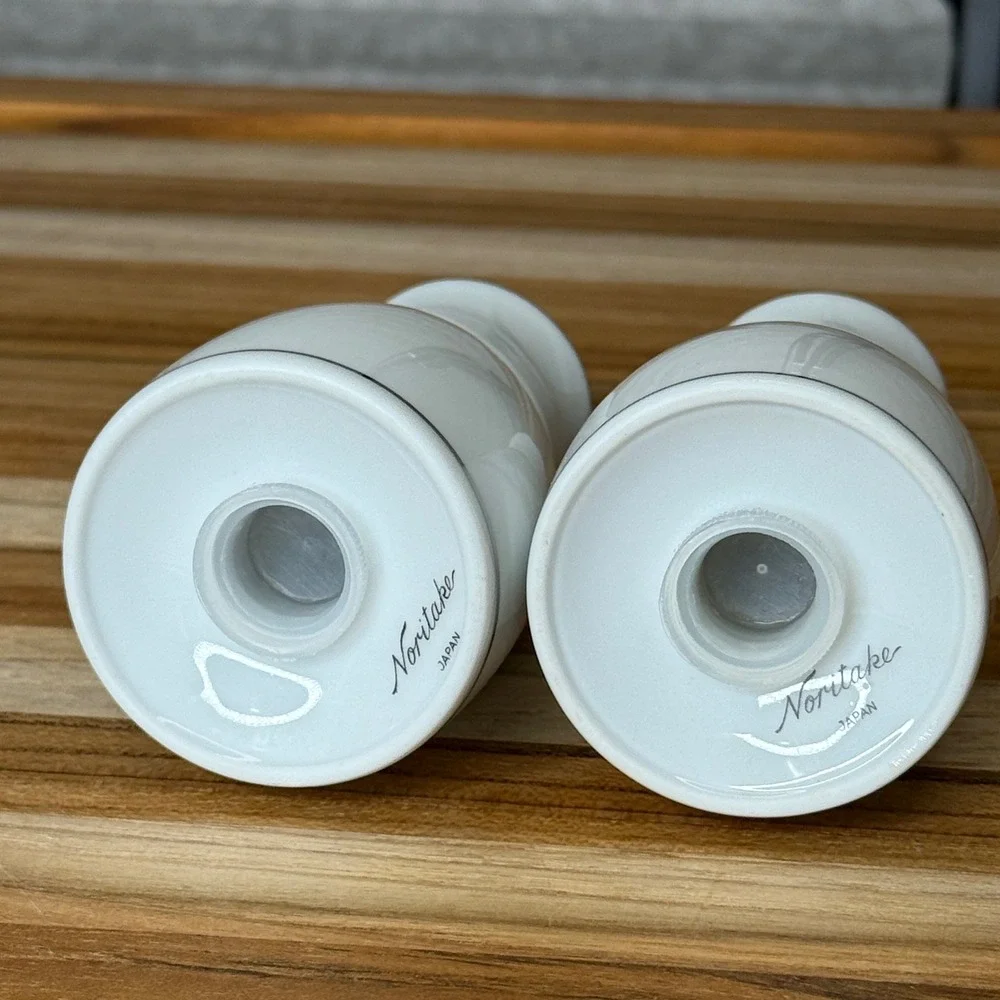 Noritake‎ PLATINUM Melrose Salt & Pepper Shakers HARD TO FIND